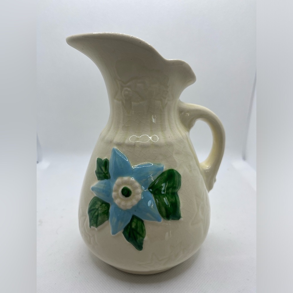 Hull Star Blue Floral Pitcher Vase 6 Inch USA